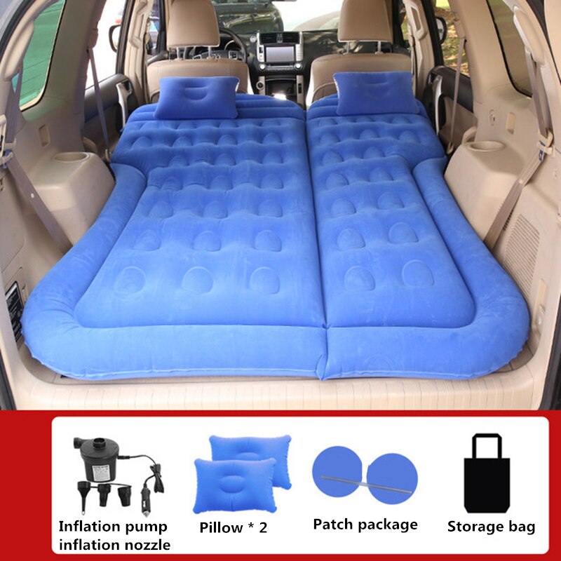Samochód nadmuchiwane łóżka materac dmuchany uniwersalny SUV samochody podróży karimata odkryty kemping mata dziecko tylny wydech Podkładka tylne siedzenie samochodu: niebieski