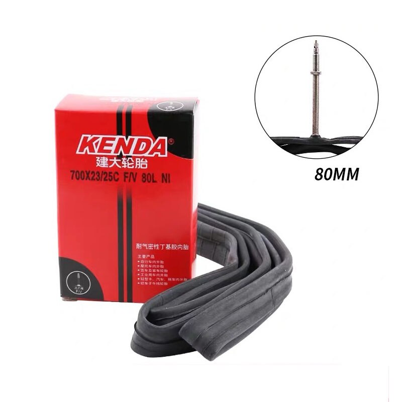 KENDA 700 × 18/23C 700 × 25/28C 700 × 35/43C 700 × 28/32C 32MM 35MM 48MM 60MM 80MMAV FV Route Vélo Chambre À Air: 700x23-25C FV 80mm