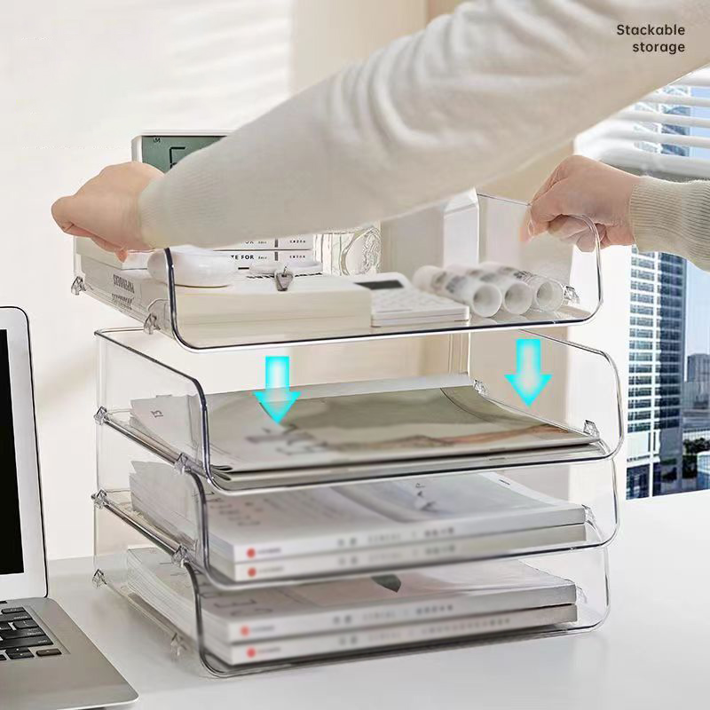 Desktop File Organizer Stackable Storage Tray Clea... – Grandado
