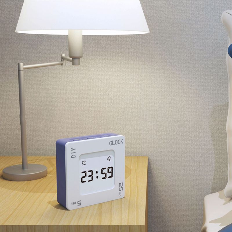Diy tidsstyring pomodoro timer firkantet alarm ur vibration blinkende baggrundsbelysning timer påmindelse til studerende