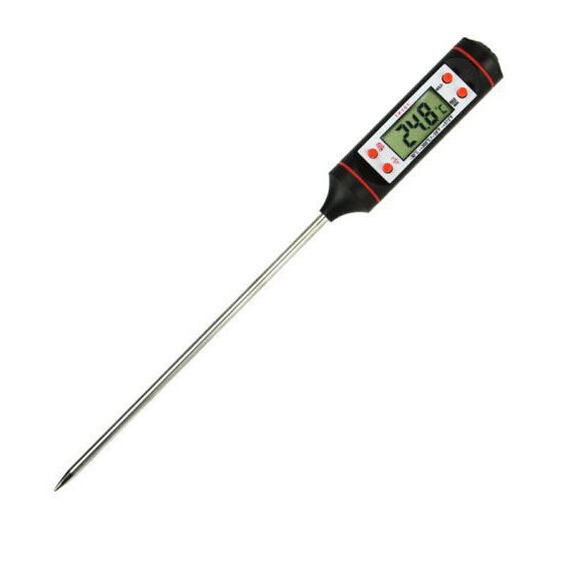 1Pc Elektronische Koken Voedsel Thermometer Vlees Thermometer Digitale Bbq Thermometer Water Melk Keuken Verkrijgbaar In Zwart En Wit: Black(With battery)