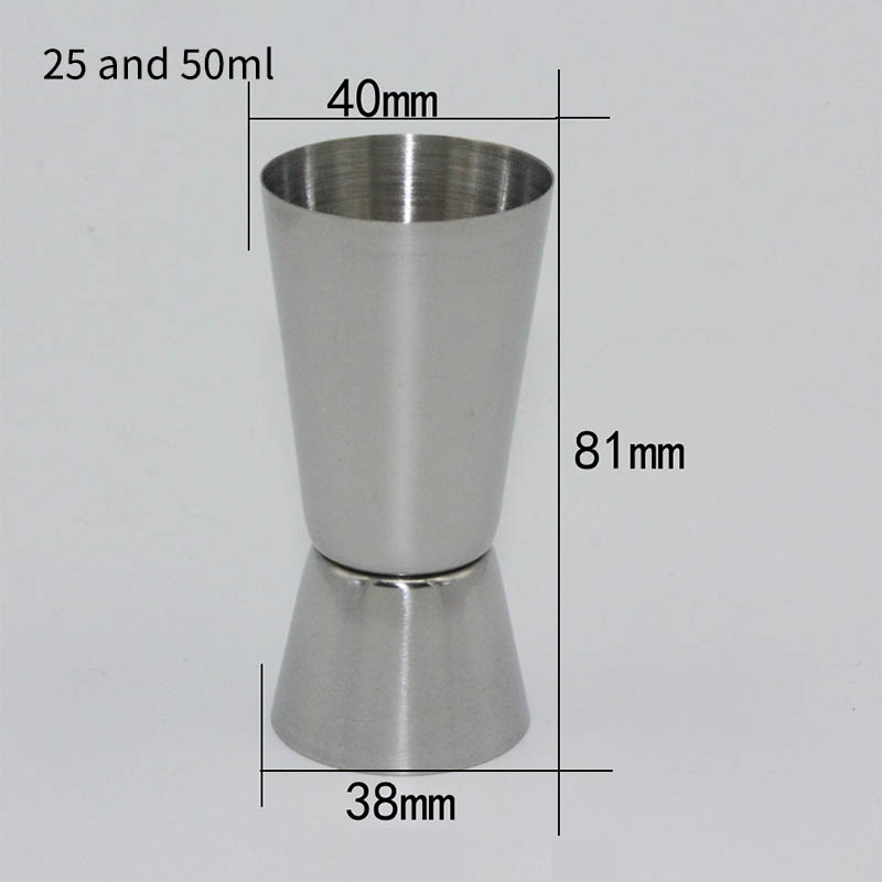 1 kpl juoda alkoholia toimenpide cocktail shaker kuppi 15/30ml 25/50ml kannettava keittiökapineet ruostumatonta terästä kaksoiskuvaus toimenpide kuppi: Default Title