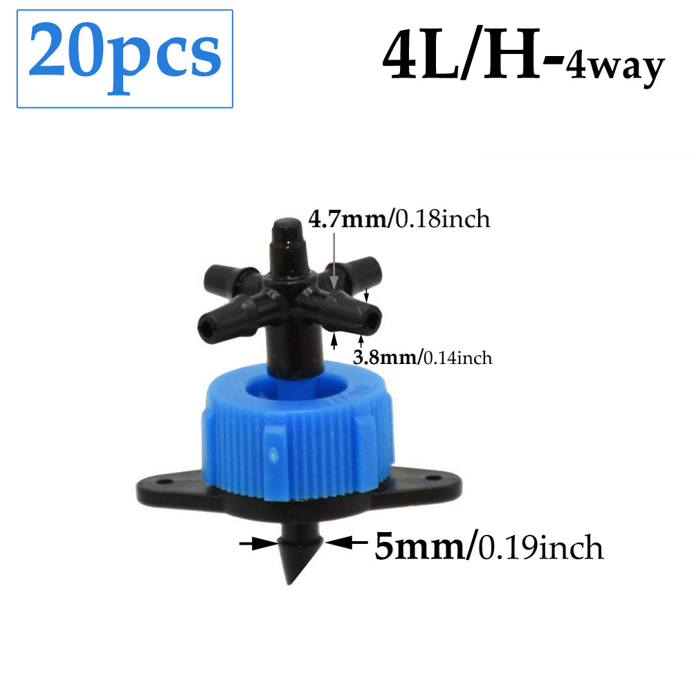 2L 4L 8L Irrigation Drippers Fitting 2/4-way Arrow Dropper Connector Cross Water Splitter Emitter Micro Drip Irrigation System: Orange