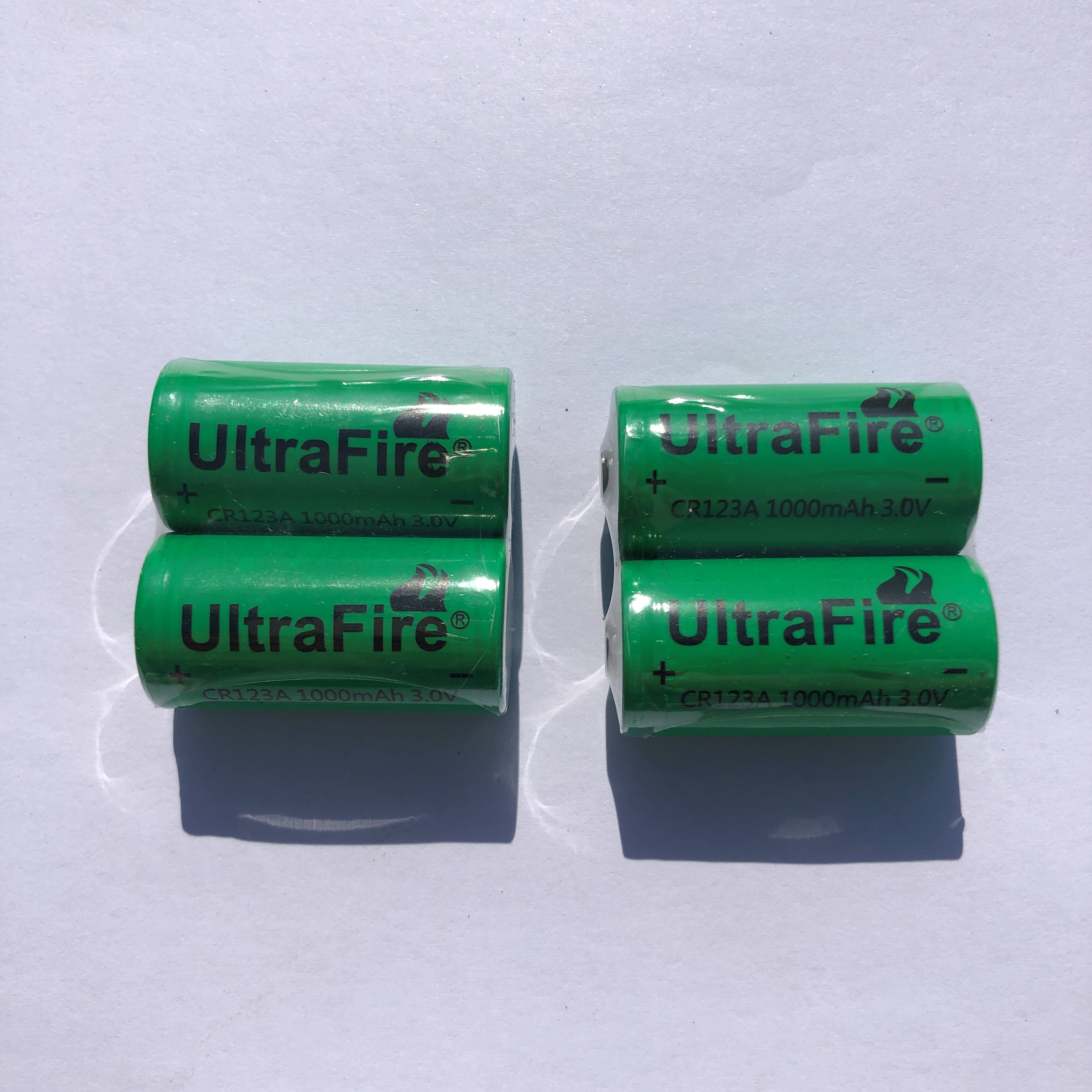 2 -10 pcs. 3V CR123A 16340 1000mah rechargeable battery , digital camera, made a special battery: 4PCS battery