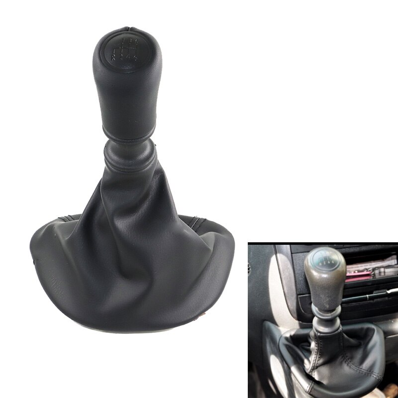 6 Speed Manual Black & Lederen Auto Shift Pookknop Hendel Gaitor Boot Cover Voor Mercedes Benz W639 Vito 2003 -
