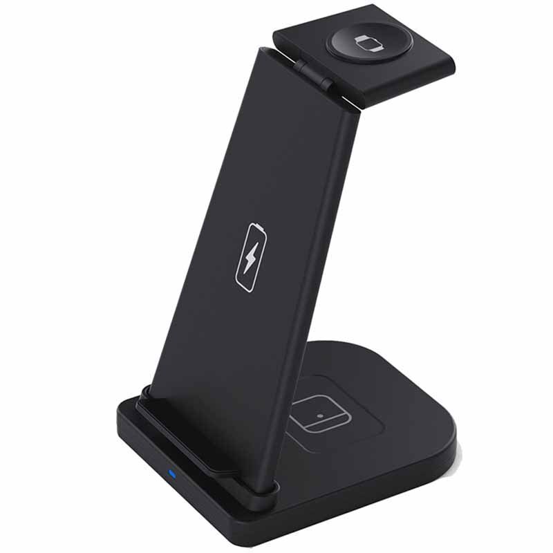 3 In 1 Draadloze Oplader, snelle Draadloze Opladen Dock Stand Voor Iphone 12/12Mini/11/11 Pro Max/Xr/Xs: black EU plug