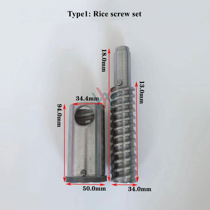 Máquina de inflado de granos de arroz y maíz, extrusora de alimentos, tornillo de palo hueco retorcido, manga de tornillo, piezas del eje de la máquina de aperitivos de arroz: Azul