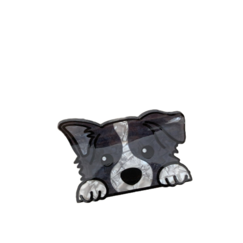 Lovely Acrylic Cartoon Dog Hair Claw Korean Style Puppy Schnauzer Crab Clip Cute Small Shark Clip Daily: SKY BLUE