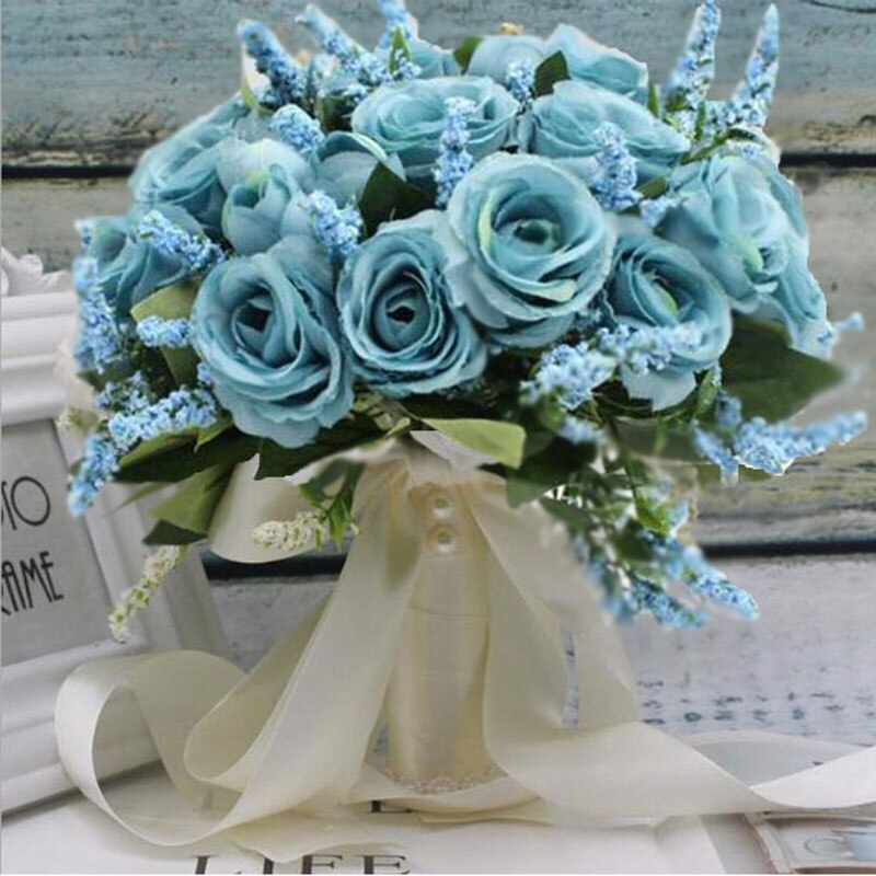 Bouquet da sposa dalia bouquet da sposa bouquet da damigella d&#39;onore bouquet da damigella d&#39;onore decorazione bouquet da sposa: Blue