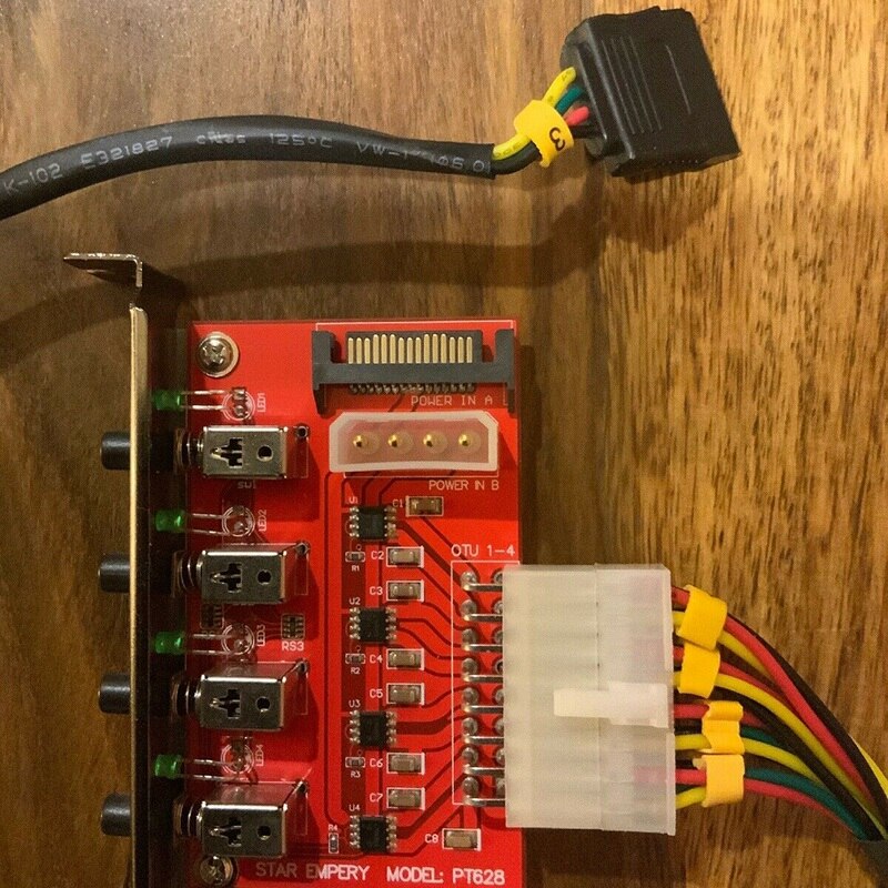 Dispositivo SATA de cuatro canales, interruptor de alimentación HDD, interfaz PT628 SATA, dispositivo de almacenamiento de disco duro, interruptor de alimentación