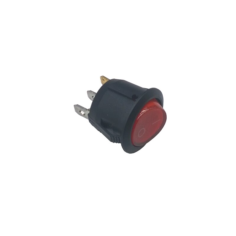 10 pieces/lot KCD1-2 23mm LED Round Button SPST 3PIN Snap-in ON/OFF Position Snap Boat Rocker switch with light 6A/250V Copper