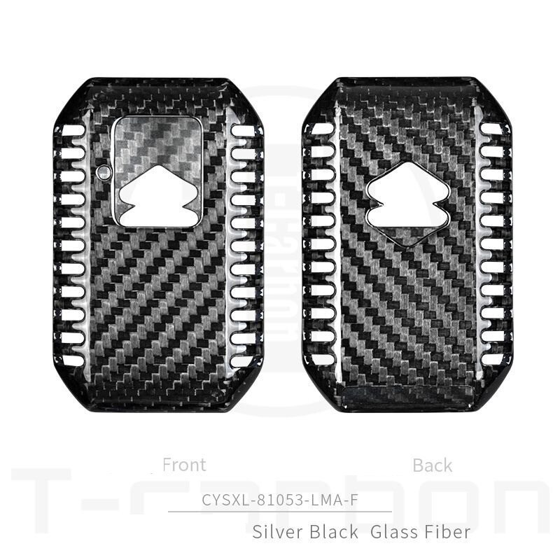 Real Carbon Fiber Car Remote Key Case Key Cover Voor Suzuki Swift Wagon R Monopoly Keyless Houder bescherming: silver black 02