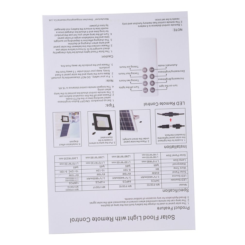 Solar Panel Garden LED Light Outdoor Waterproof Solar Panel LED Light Intelligent Stainless Steel Bracket LED Light