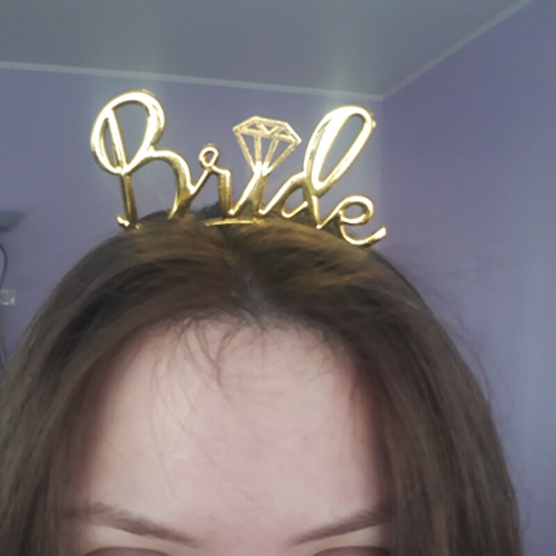 Bruiloft Accessoires Bruid Om Gilded Bruid Bruidsmeisje Bridal Tiara Kroon Voor Bachelorette Vrijgezellenfeest Decoratie Meisjes