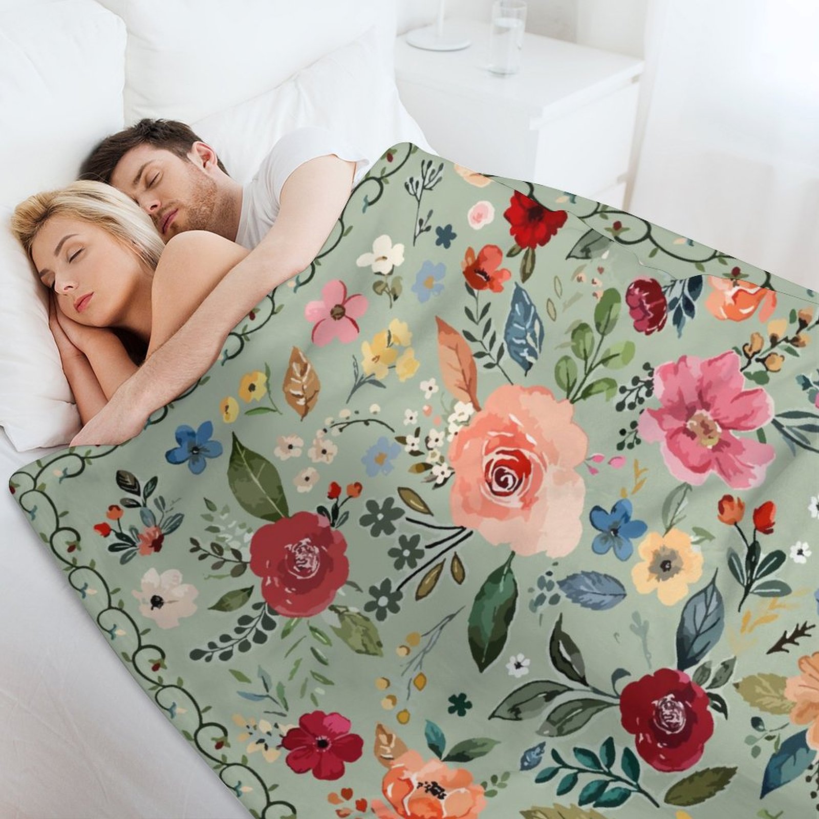 Blumen-Flanelldecke, Sofadecke, Bettlaken, Nickerchenzeit-Klimaanlagendecke, warme aus der Freunde und Familie