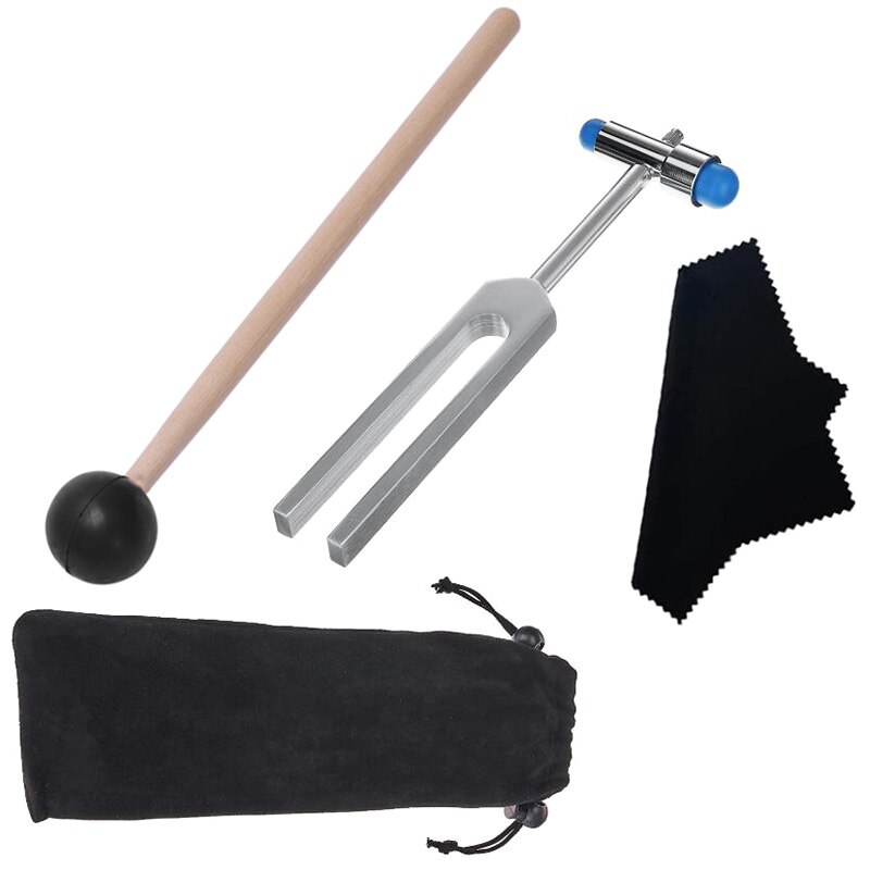 528HZ Aluminum Alloy Tuning Fork Chakra Hammer with Mallet Sound Healing for Ear Care Neurological Instrument