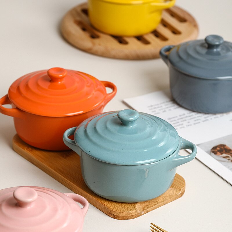 Waterproof Stew Pot Ceramic Soup Pot with Lid Binaural Stew Pot Household Children's Bird's Nest Steamed Egg Special Stew Bowl