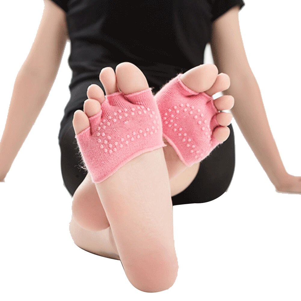 Toe Socks Non-Slip Women Toe Toppers Socks No-Show Half Socks for Ballet Pilates Exercise Dance Studio CMG786: Pink