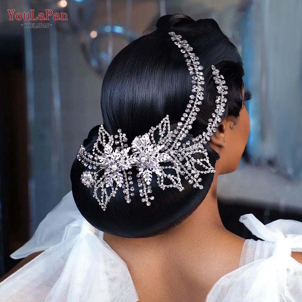 YouLaPan, accesorios para el cabello de boda, Tiara de diamantes de imitación, tocado de novia, corona para desfile, pinza para el cabello para mujer, horquilla nupcial para HP254