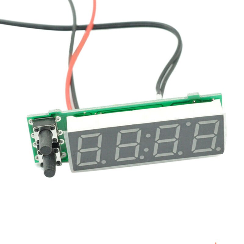 12V 3in1 Voertuig Auto Kit Thermometer + Voltmeter + Klok Led Digitale Display Voltmeter 3 In 1 Voltmeter