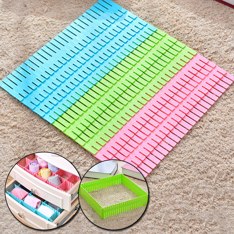 2/4pcs Plastic DIY Grid Drawer Adjustable Separator Divider Cabinet DIY Grid Household Necessities Storage Chest Organizer Tools