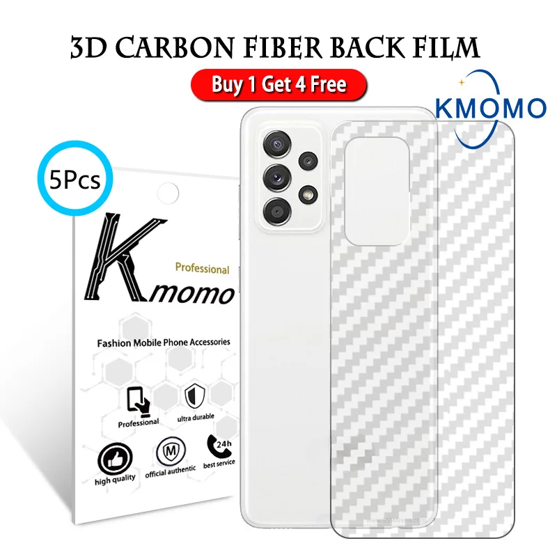 5Pcs Carbon Fiber Film For Samsung Galaxy A55 5G A35 A15 A25 A24 A54 A14 A34 A53 A73 A33 A13 A23 Back Sreen Protector