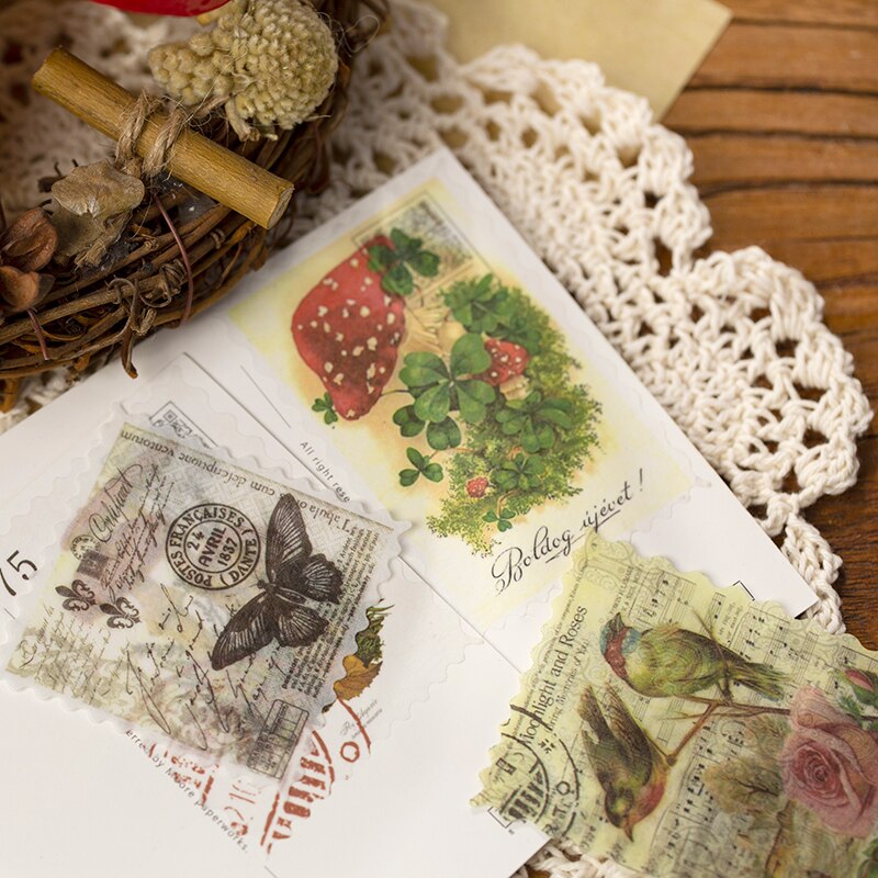 60 x kasvimuistiinpanosarjaa bullet journal koristeellisia paperitarvikkeita tarroja scrapbooking-päiväkirja albumi vintage-leimasin kukkatarrat