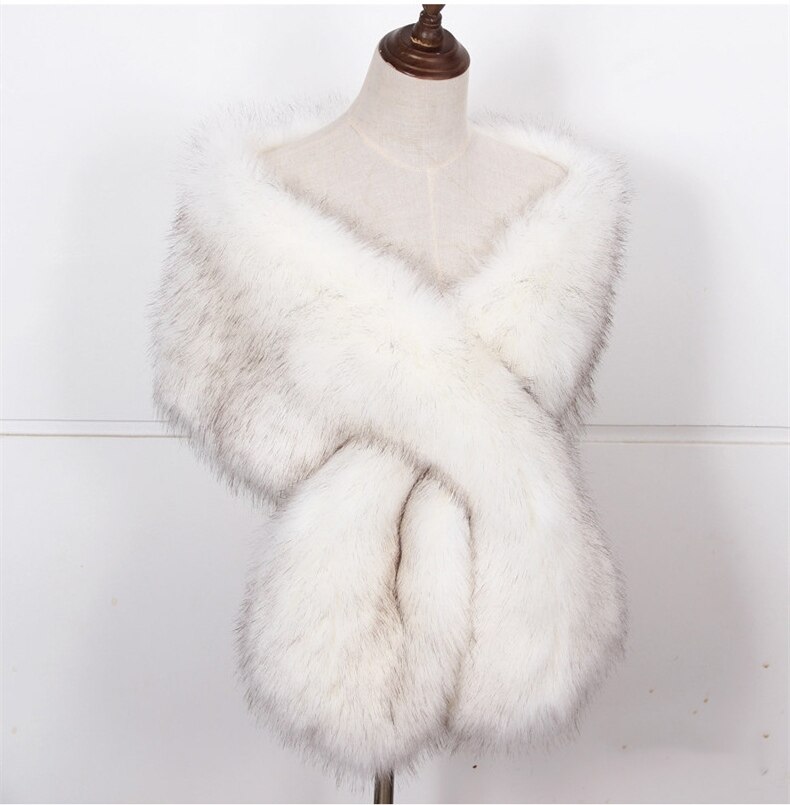 JaneVini Navy Winter Faux Fur Bolero Bridal Shawls and Wraps Warm Cape Cloak Wedding Coat Jacket for Evening Party