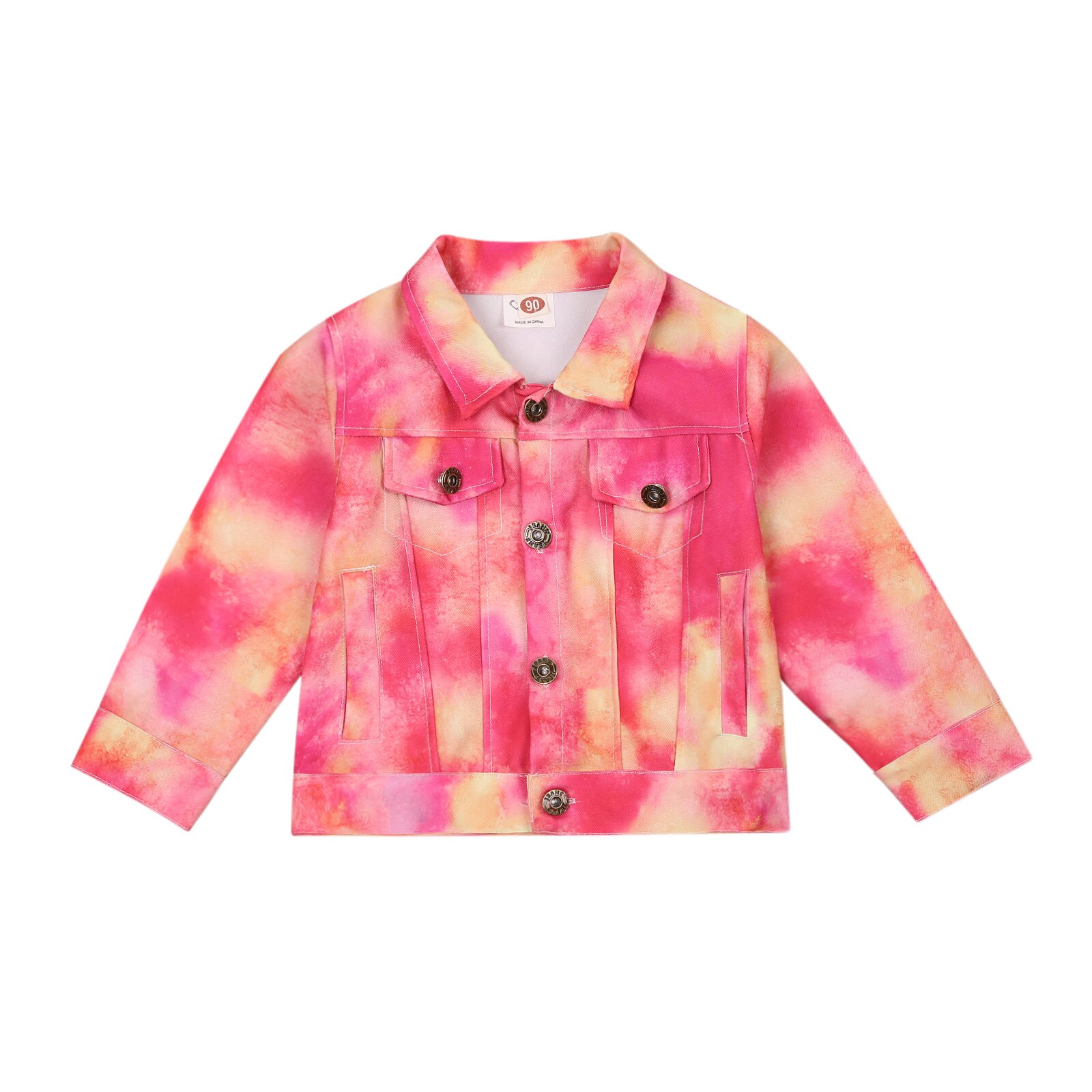 Meisjes Tie-Dye Jas, Herfst Kleur Lange Mouwen Jas T-shirt