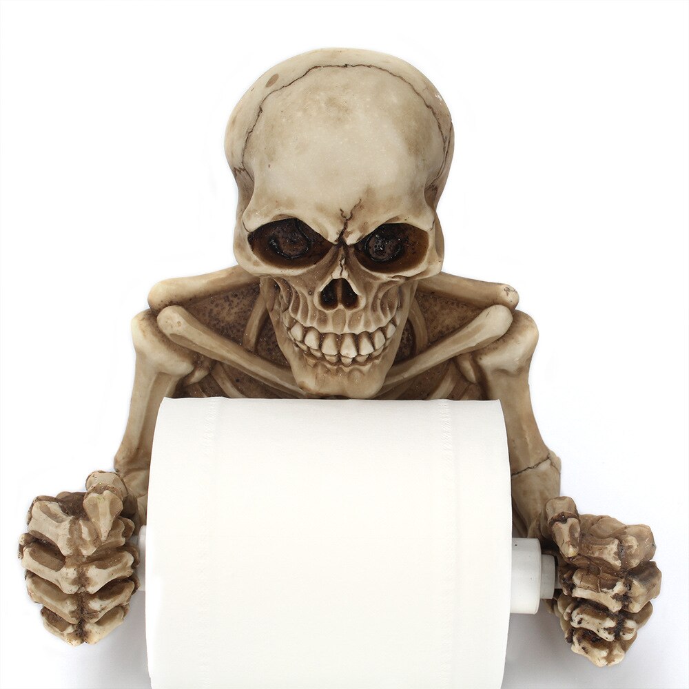 Gibbon Statue Wand Dekoration Wc Tissue Halter Loo Ledge Schwarz Affe skulptur figuren Hängen Rolle Tissue halter: skull