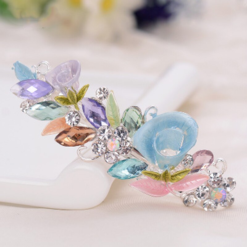 Altobefun Mode Kristal Haarspelden Voor Vrouwen Dames Meisjes Bloemen Hair Clips Elegante Sieraden Bridal Haarspeldjes AE013: 1