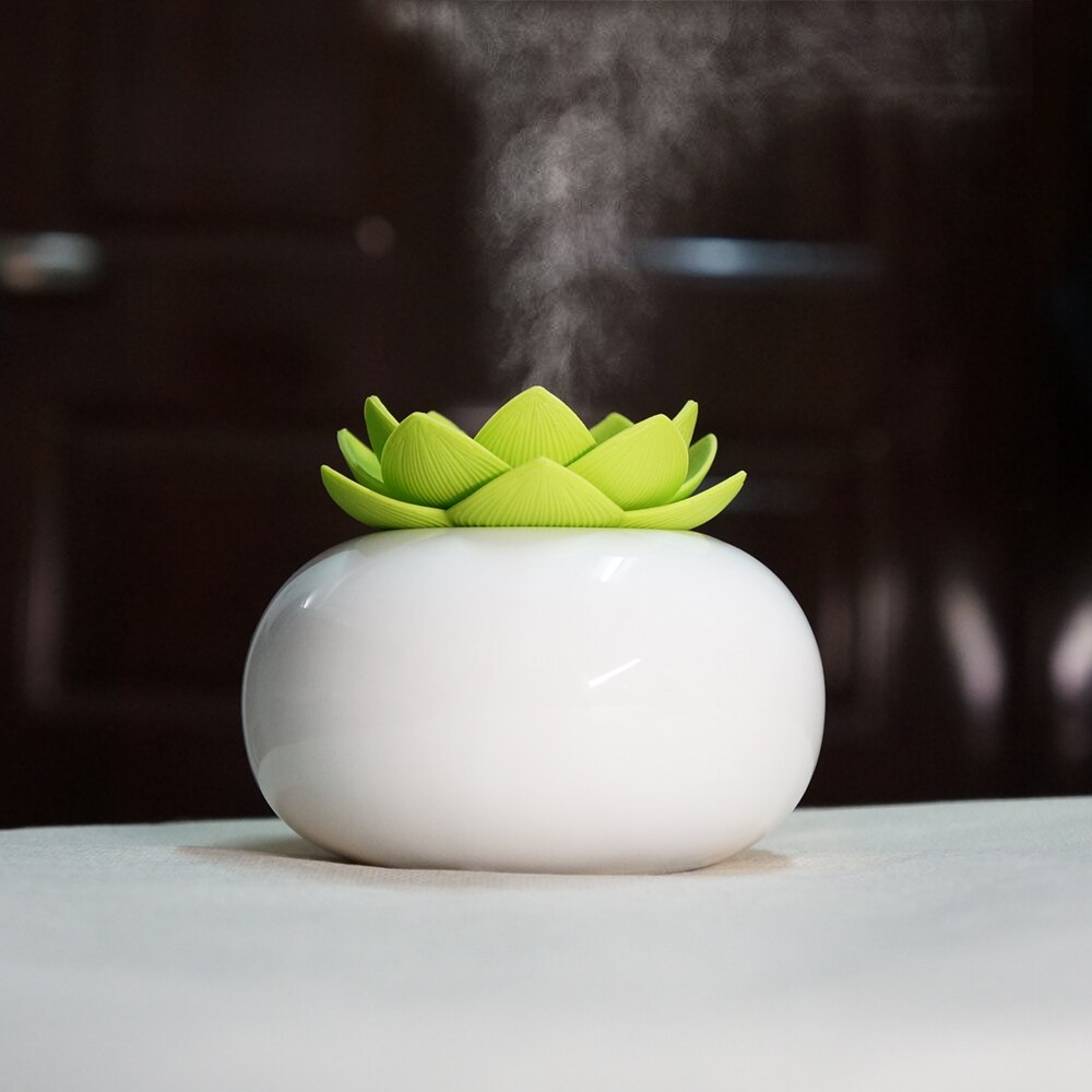 200ML ceramic ultrasonic aroma humidifier air diffuser simple lotus purifier atomizer essential oil diffuser