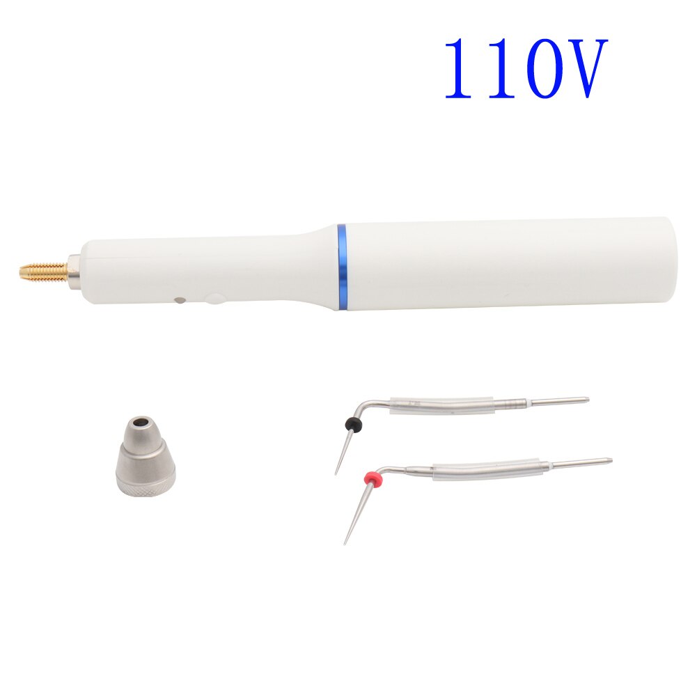 Dental Cordless Draadloze Guttapercha Obturation Systeem Endo Verwarmde Pen 2Tips Groen Wit 110V 220V: White 110V