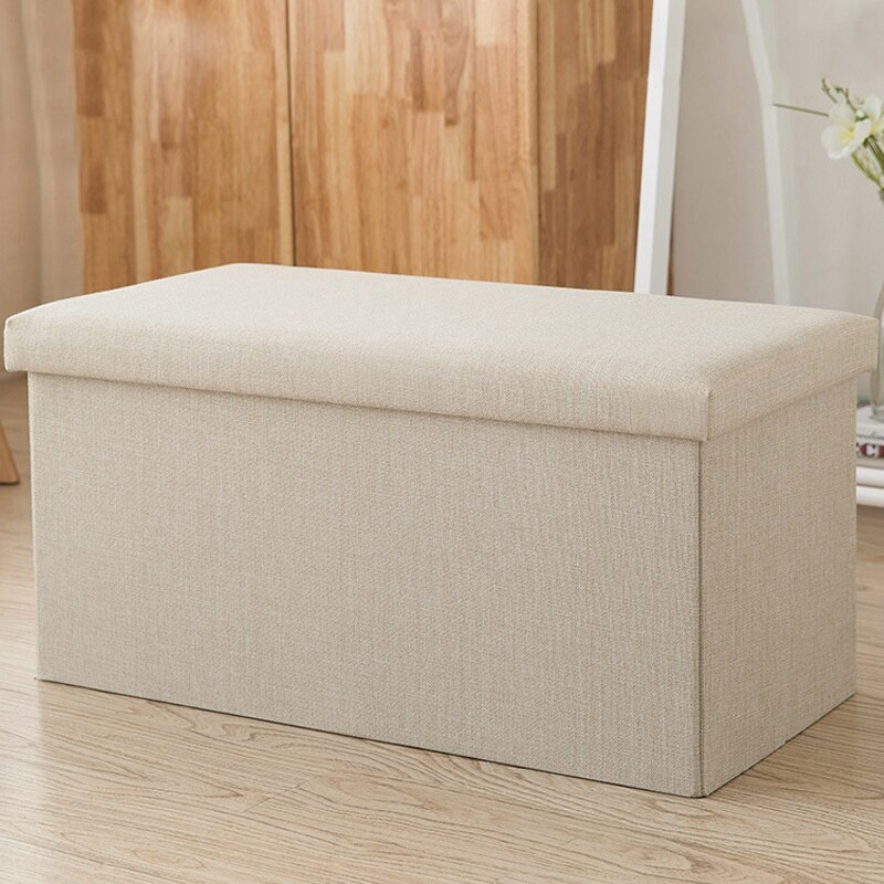 Rektangulær opbevaringsskammel kan sidde voksen sofa skammel husstandsopbevaringsstol sammenklappelig opbevaringsboks