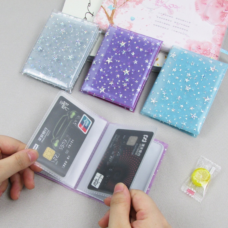Porte-cartes en PVC Transparent, 10 pièces, porte-cartes de visite pour femmes et filles, sac de carte de crédit, porte-cartes d&#39;identité, portefeuille