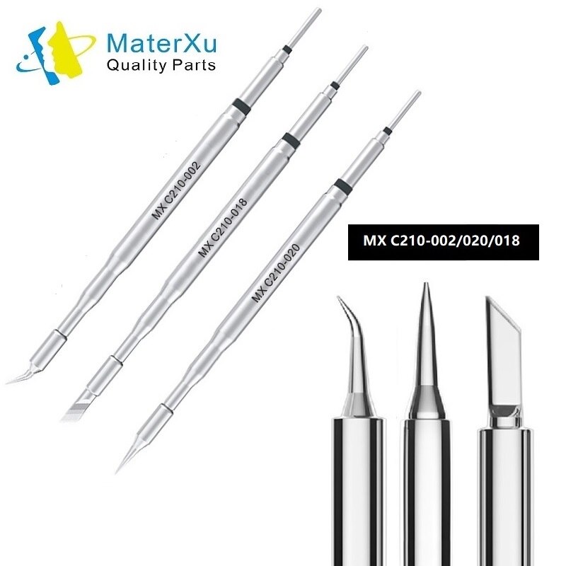 MasterXu MX C210 002 020 018 Soldering Iron Tips Series Curve Sharp Blade for JBC Original T210 Handle SUGON T3602 Welding