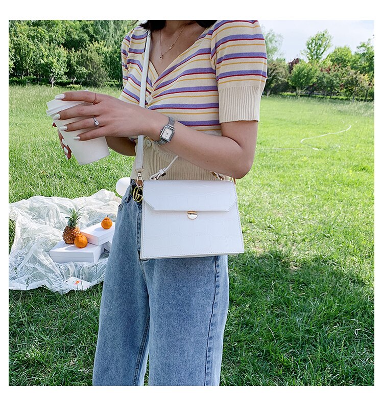 Sac à main en cuir PU pour femmes, petit sac de soirée de styliste, à bandoulière en pierre blanche brevetée,