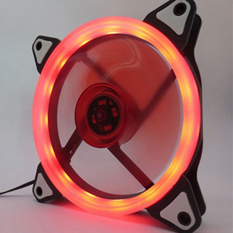 Desktop Computer Case Cooling Fan 12Cm Stille Met Light Emitting Kleurrijke Kleur Veranderende Dubbele Halo Host