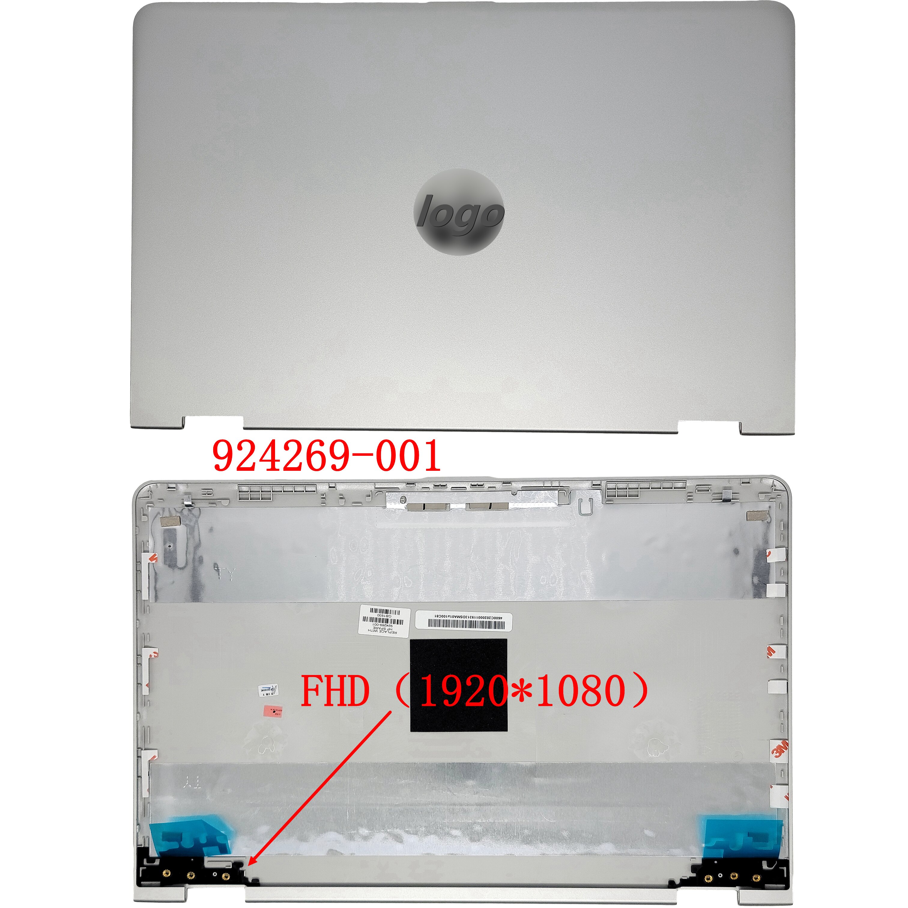 Originele Voor Hp Pavilion X360 14-BA Back Cover Top Behuizing Case Lcd Rear Deksel 924269-001 924270-001 924271-001 924272-001: Silver FHD 924269-00