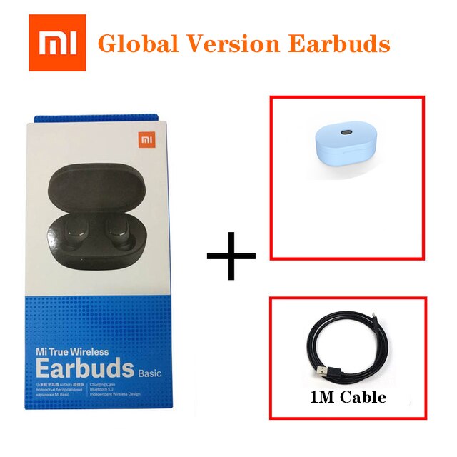 Xiaomi Airdots 2 Redmi Airdots s 5.0 TWS auricolare Wireless controllo vocale Bluetooth riduzione del rumore Tap Control cuffie sportive: Blu Navy