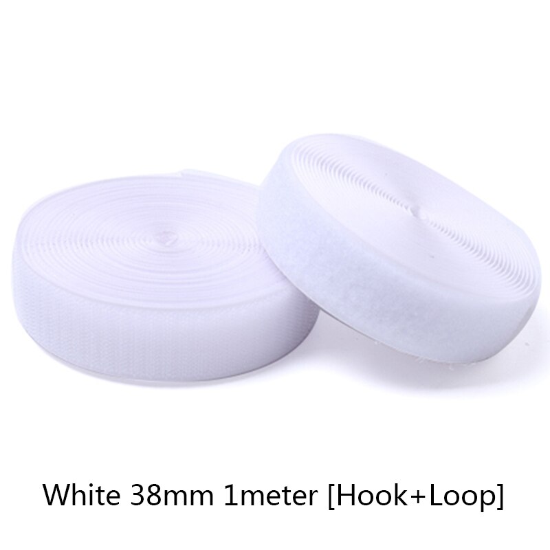 1M Strong Velcros Adhesive Hook Loop Fastener Tape Strip Nylon Sticker Velcro for Sewing DIY No Glue 16/20/25/30/38/50/100/150mm: white-38mm-1meter