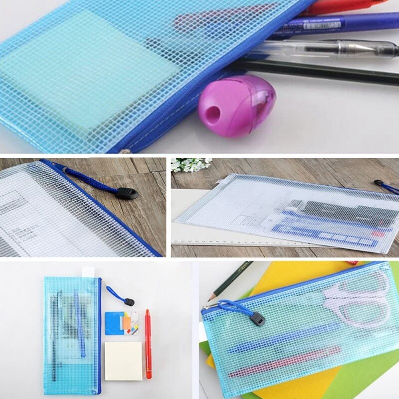 Small Zipper Envelope Document Storage Bag Bag Invoice Clip Storage Box for Budget, Check, Pencil, 30 Count