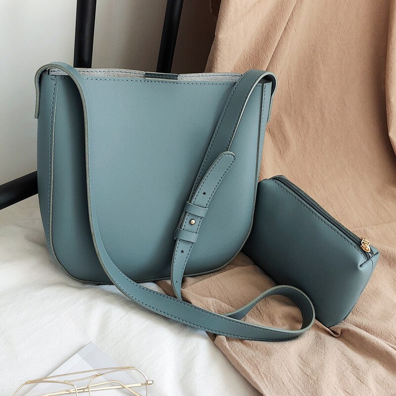 European and American Retro Large-capacity Wide-shoulder Mother and Daughter Bag 2021new Korean Messenger Bag Bucket Bag