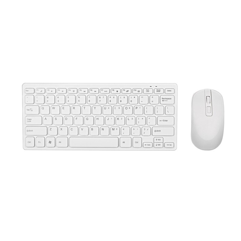 2.4G Wireless Keyboard And Mouse Kit Keypad Ultra-Slim For Android Ios Pc Laptop: White