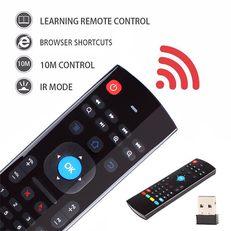 MX3 2.4G Wireless Keyboard Controller Afstandsbediening Air Mouse Voor Smart Android 7.1 Tv Box X96 Mini S905w Tx3 tvbox