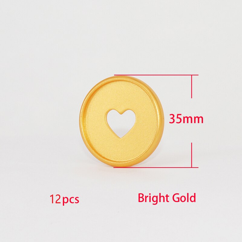 12 sztuk 35mm matowe grzyby Hole dyski wiążące pierścienie plastikowe Notebook Binder dyski grzyb pierścień wiążące Planner Binder dostaw: Bright Gold-12pcs