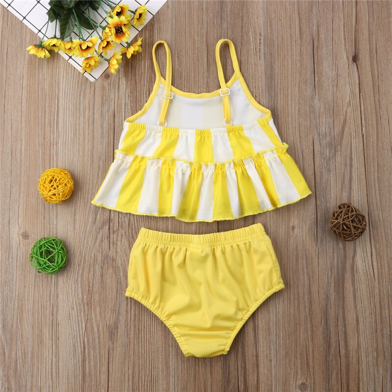 Girls Swimwear Summer Striped Girls Bikini Set High Waist Swimsuit Bathing Suit Kids Bikini Children Beach Wear Swimming Costume