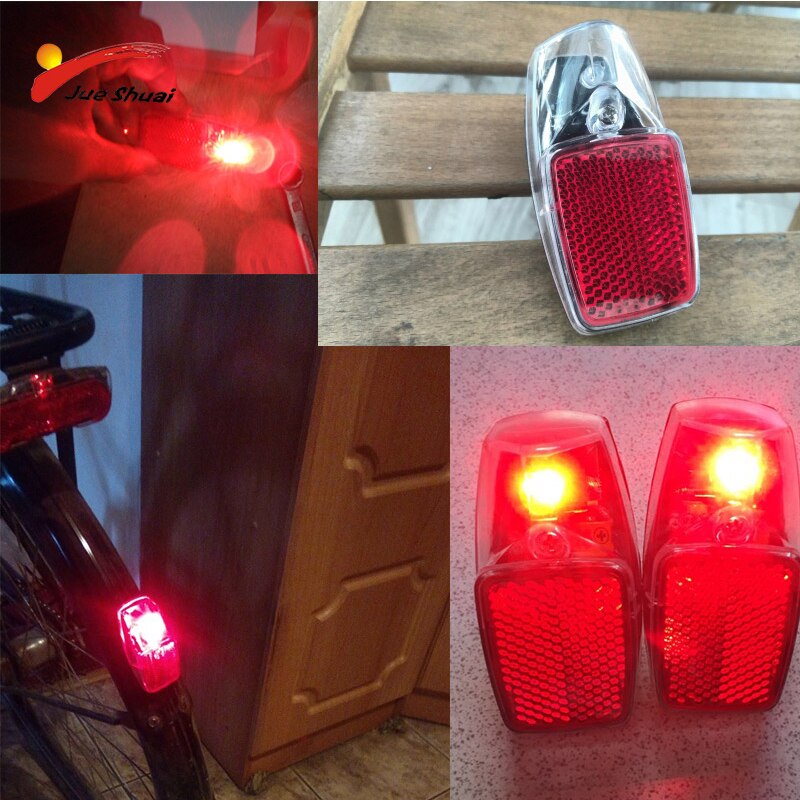 Fender Bike Light Battery LED Mount on the Mudguard Bicycle Rear Light Taillight Red Plastic Safe Warning lamp Bicycle Taillight