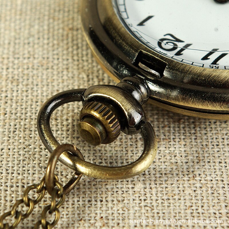 Grote holle grote oude bloemenzakhorloge retro opwindbaar bloemenzakhorloge met ketting