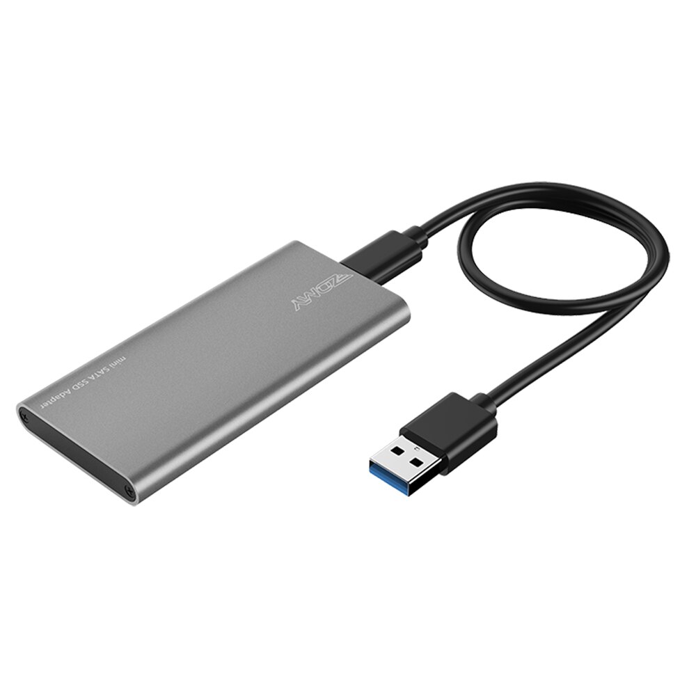 ZOMY mSATA Solid State Drives Aluminum 10Gbps SSD 1TB Portable Hard Disk 64G 128G 256GmSATA to USB 3.1 Type-c Laptop Solid State: Grey